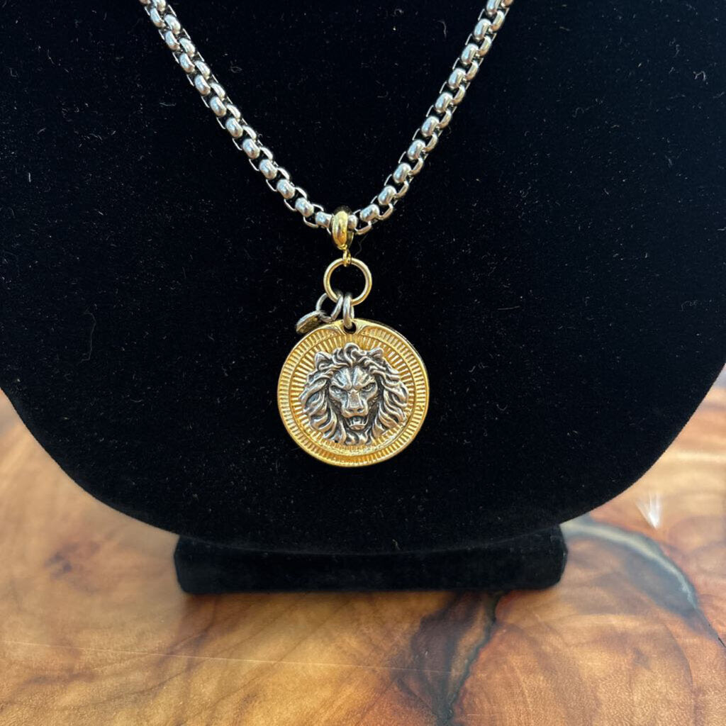 Lion Coin Necklace 26"