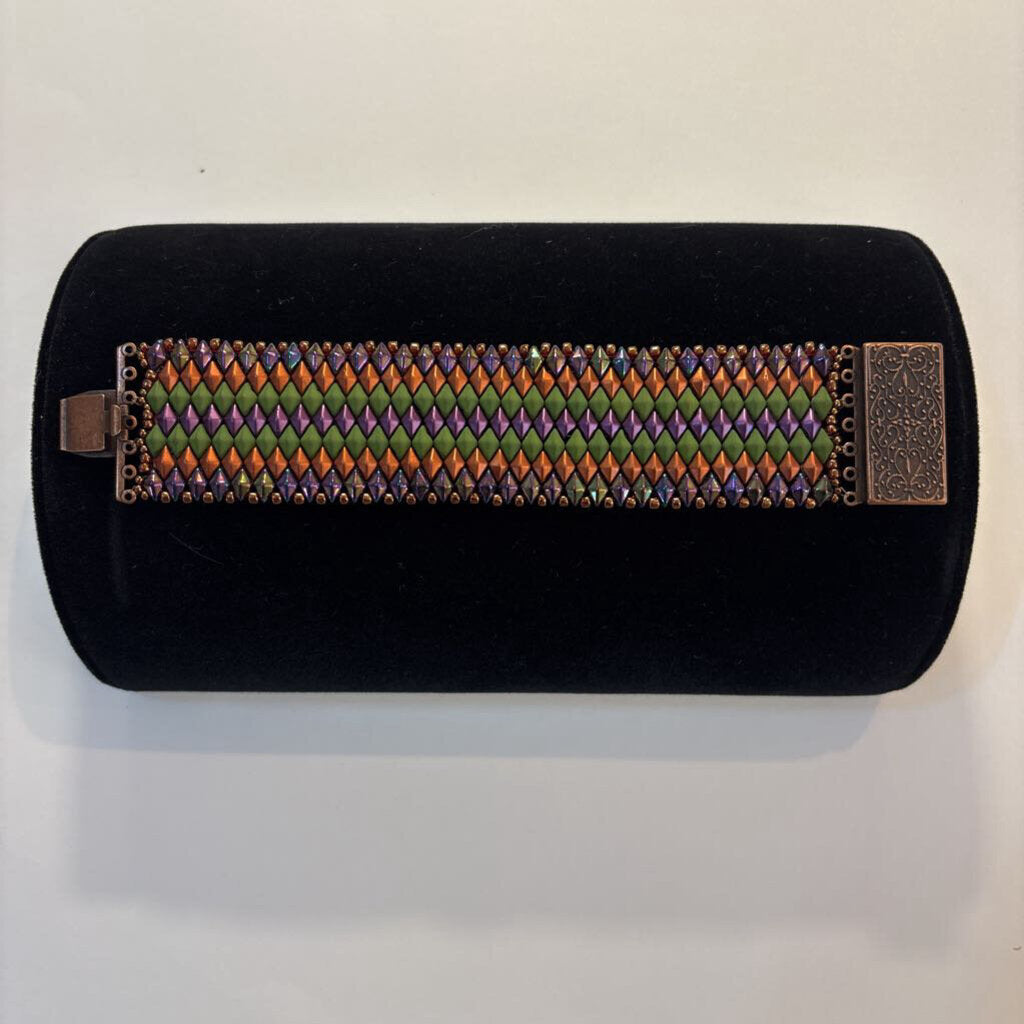 Handsewn Peyote Miyuki Diamond Bead Multi Bracelet