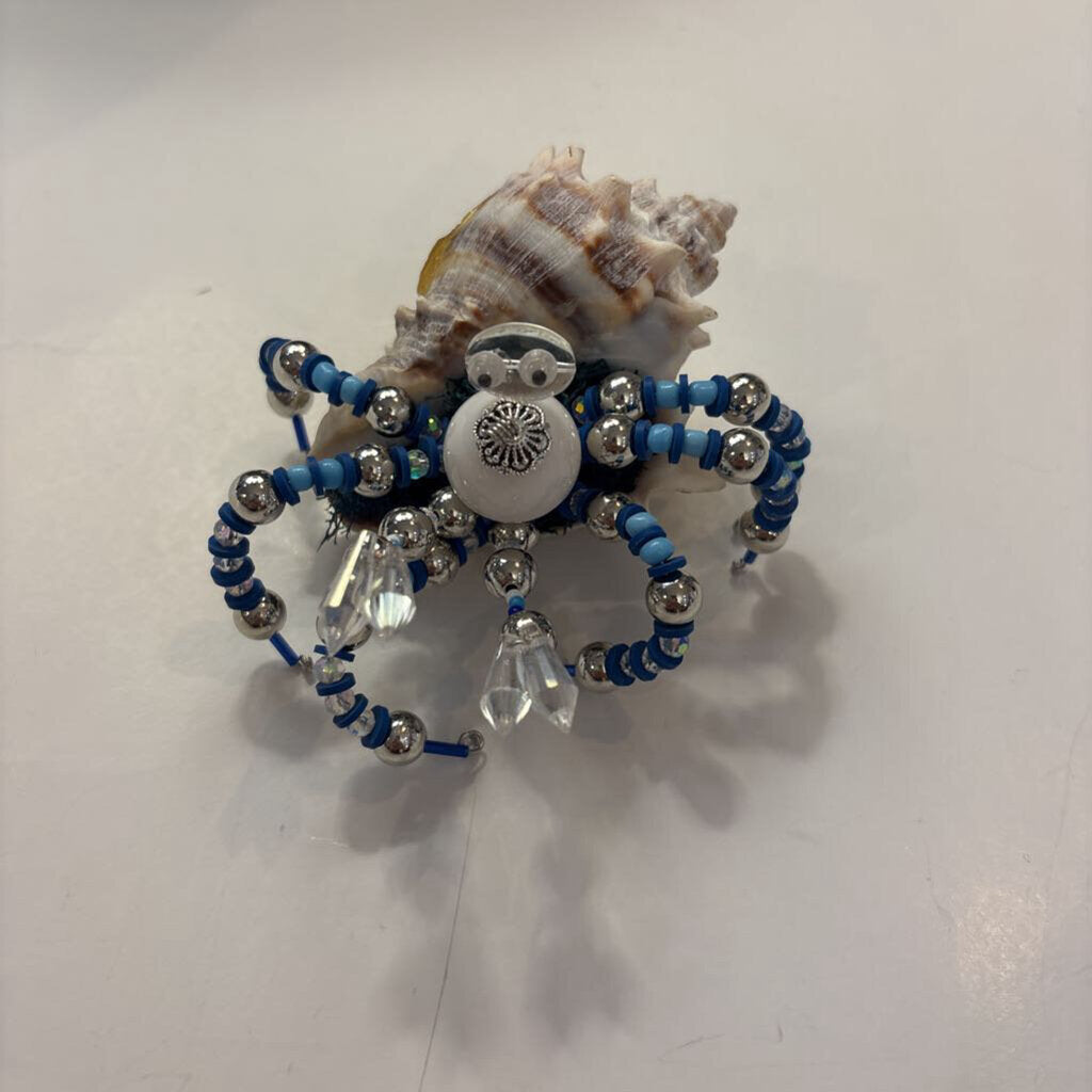 Handmade Beaded Hermit Crab in Shell