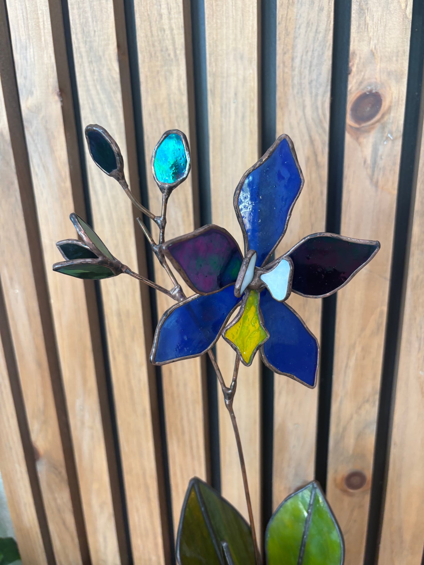 Stained Glass Art - Potted Orchid