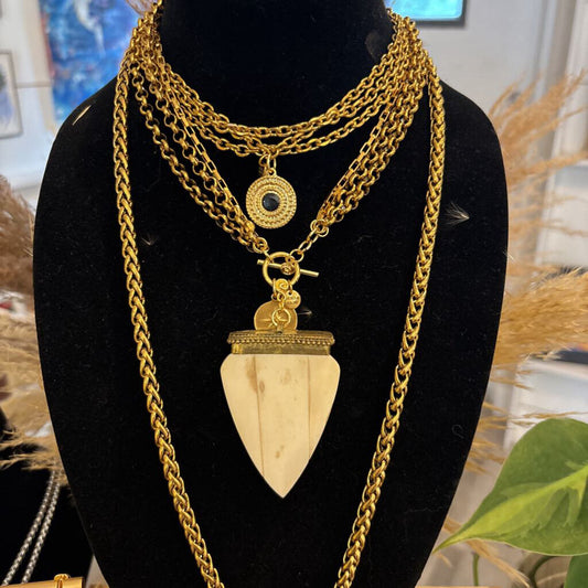 Ox Bone Gold Necklace