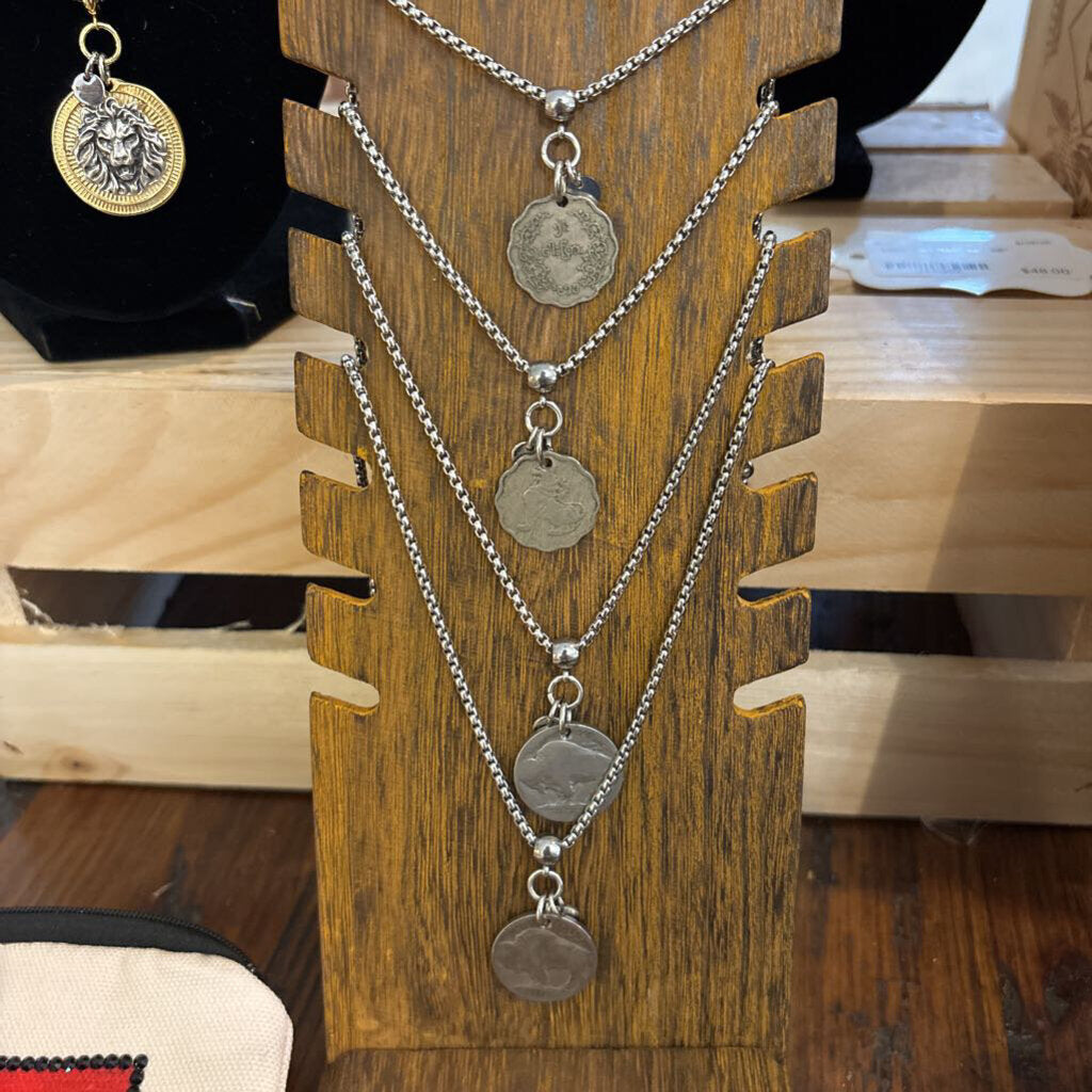 Fu Dog & Buffalo Nickel Necklace