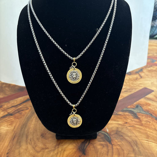 Lion Coin Necklace 26"