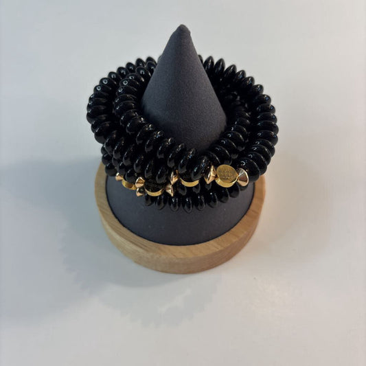 Black Acrylic Bead Bracelet