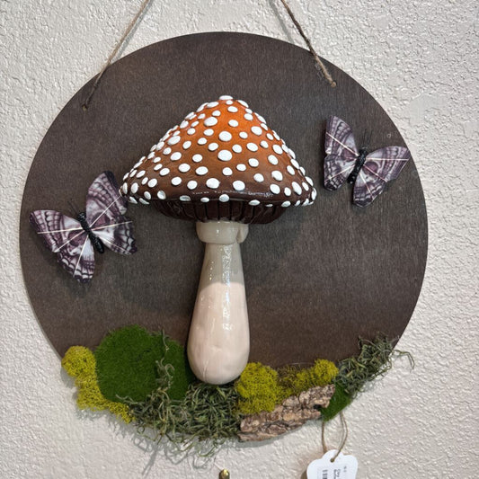 Clay Mushroom Wall Art - Butterflies