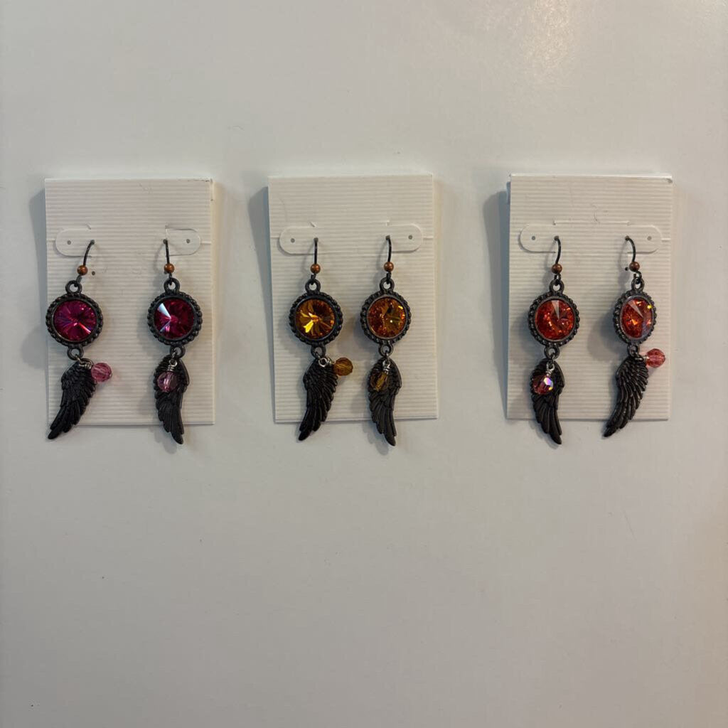 Swarovski Rivoli Crystal Feather Earrings