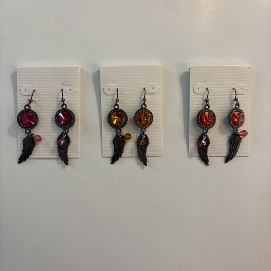 Swarovski Rivoli Crystal Feather Earrings