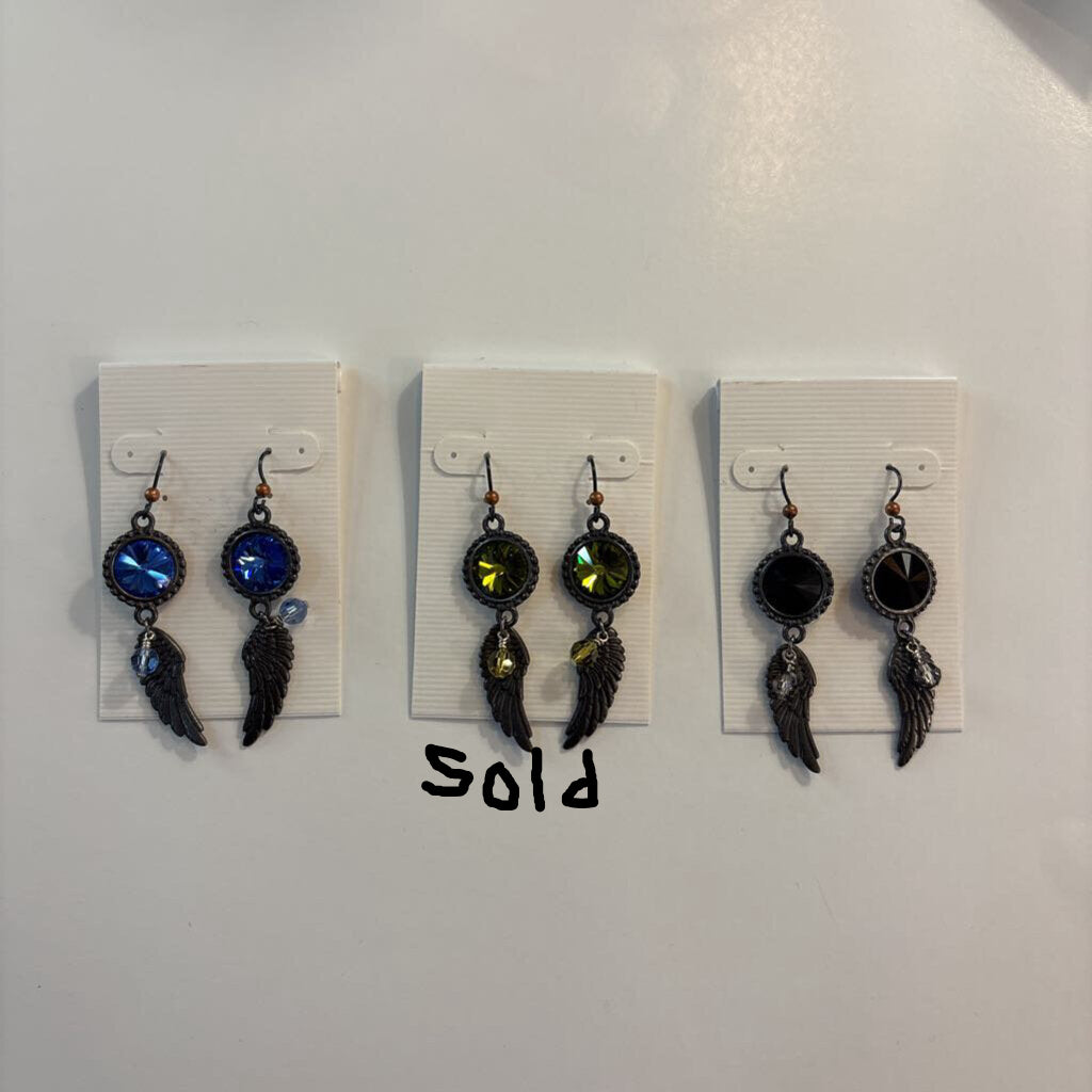 Swarovski Rivoli Crystal Feather Earrings