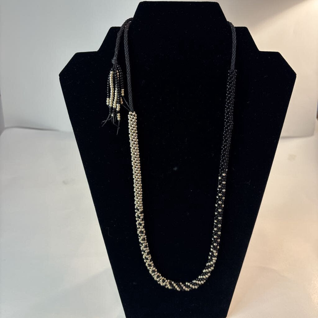 Kumihimo Black Slide Necklace