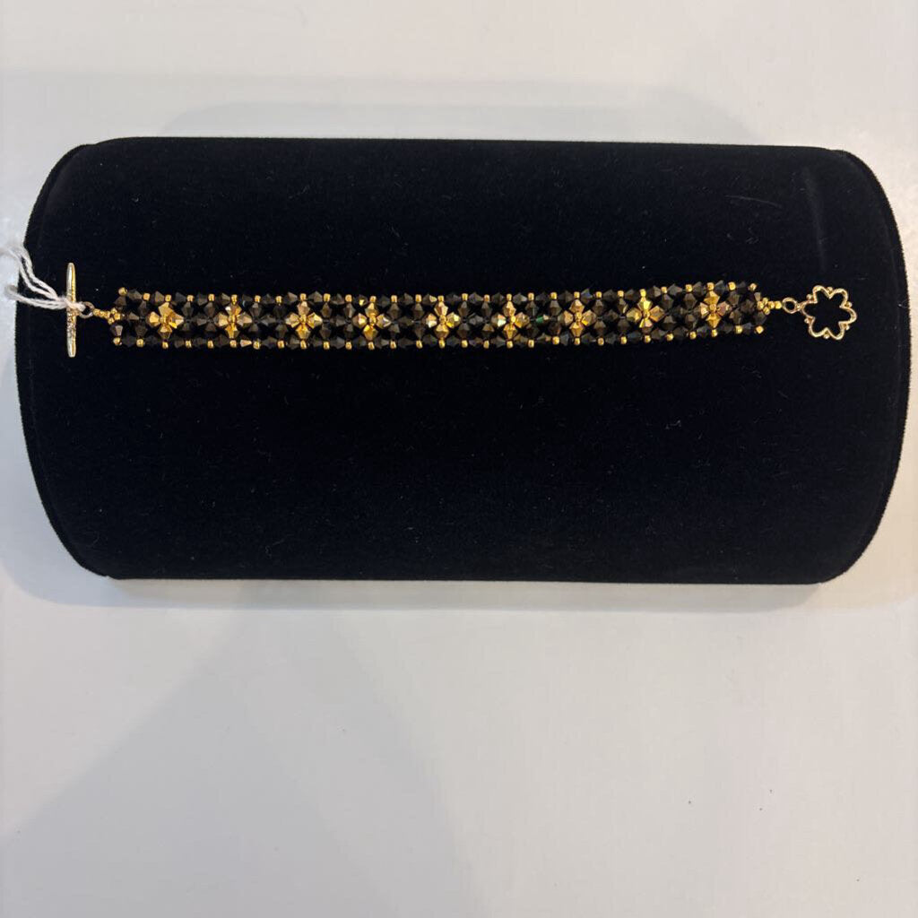 Swarovski Crystal Black & Gold Bracelet