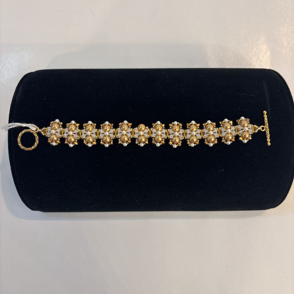 Swarovski Crystal White & Gold Bracelet