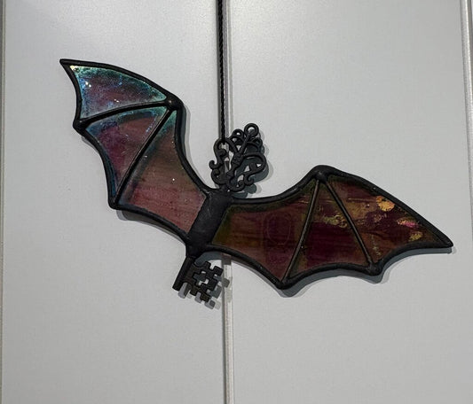 Stained Glass Art-Sm Key Bat