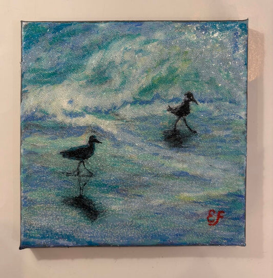 Birds in Waves- Original