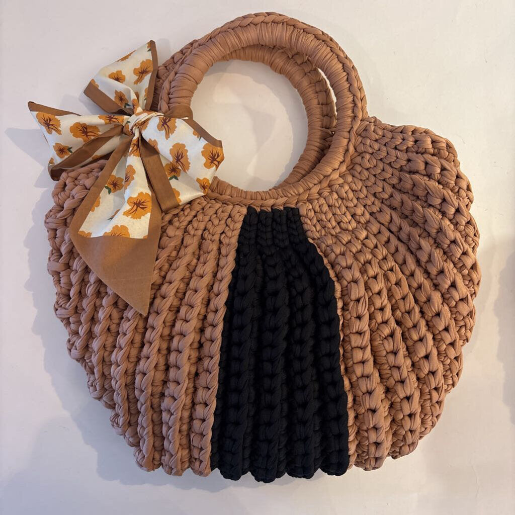 Handmade Crochet Bag- Round Handle
