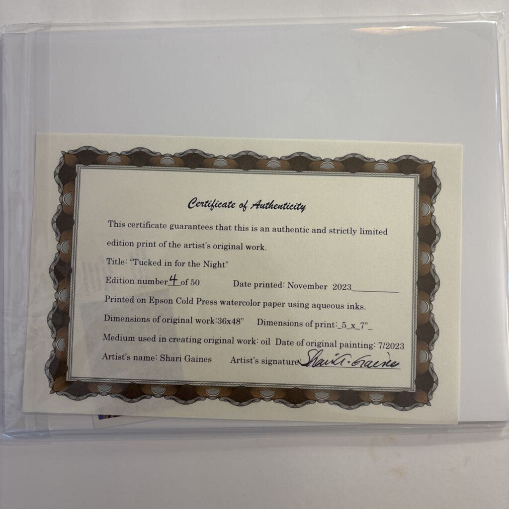 Tucked in for the Night #4- Giclee Print