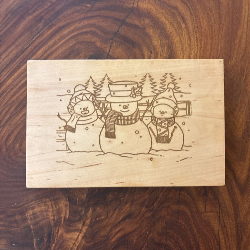 Balsa Wood Snow People Sign