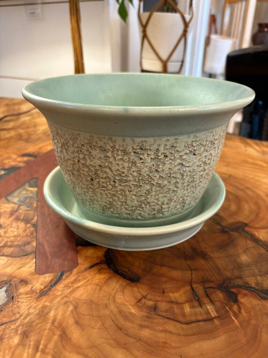 Stoneware Pottery Planter w/Dish