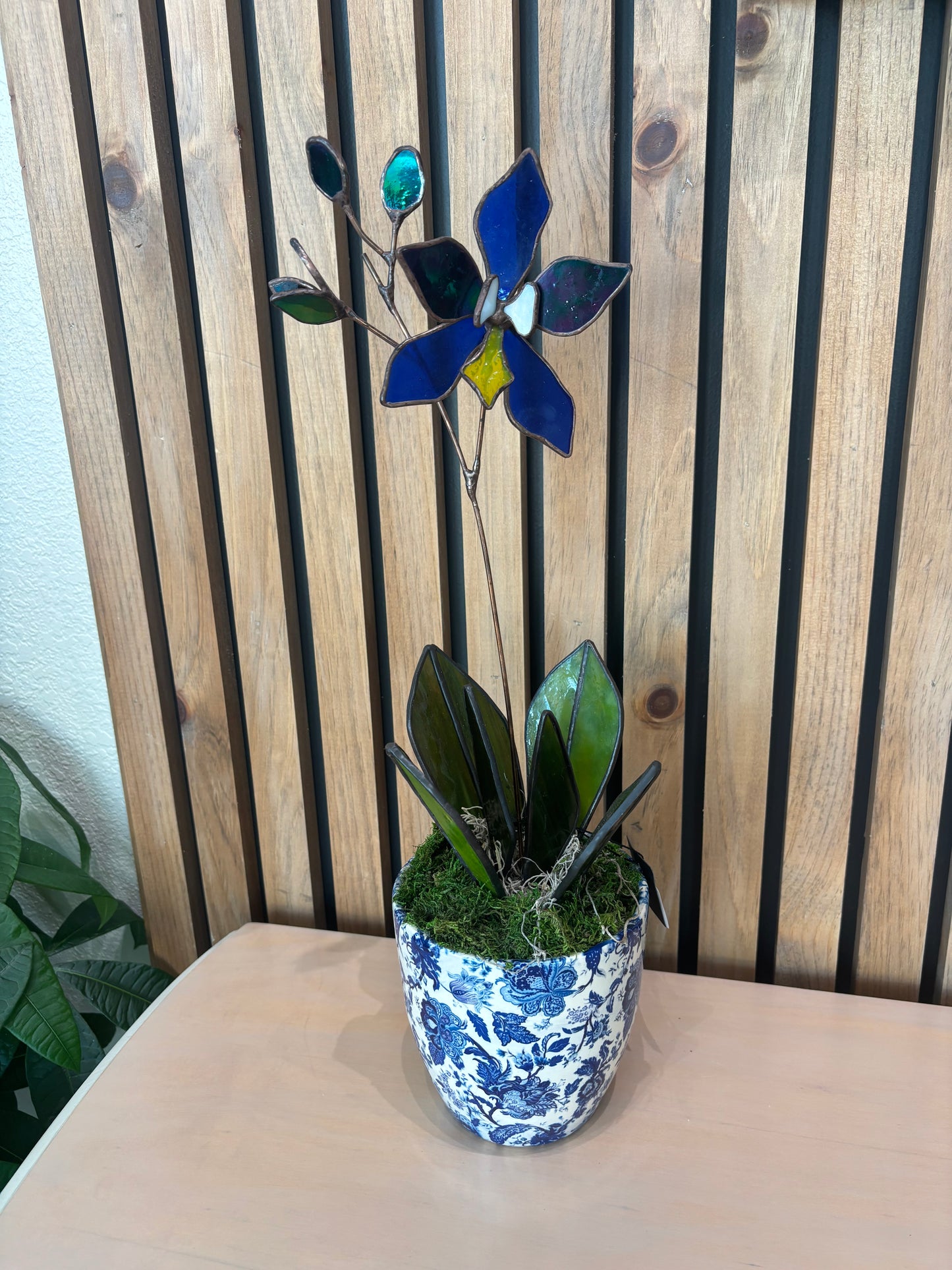 Stained Glass Art - Potted Orchid