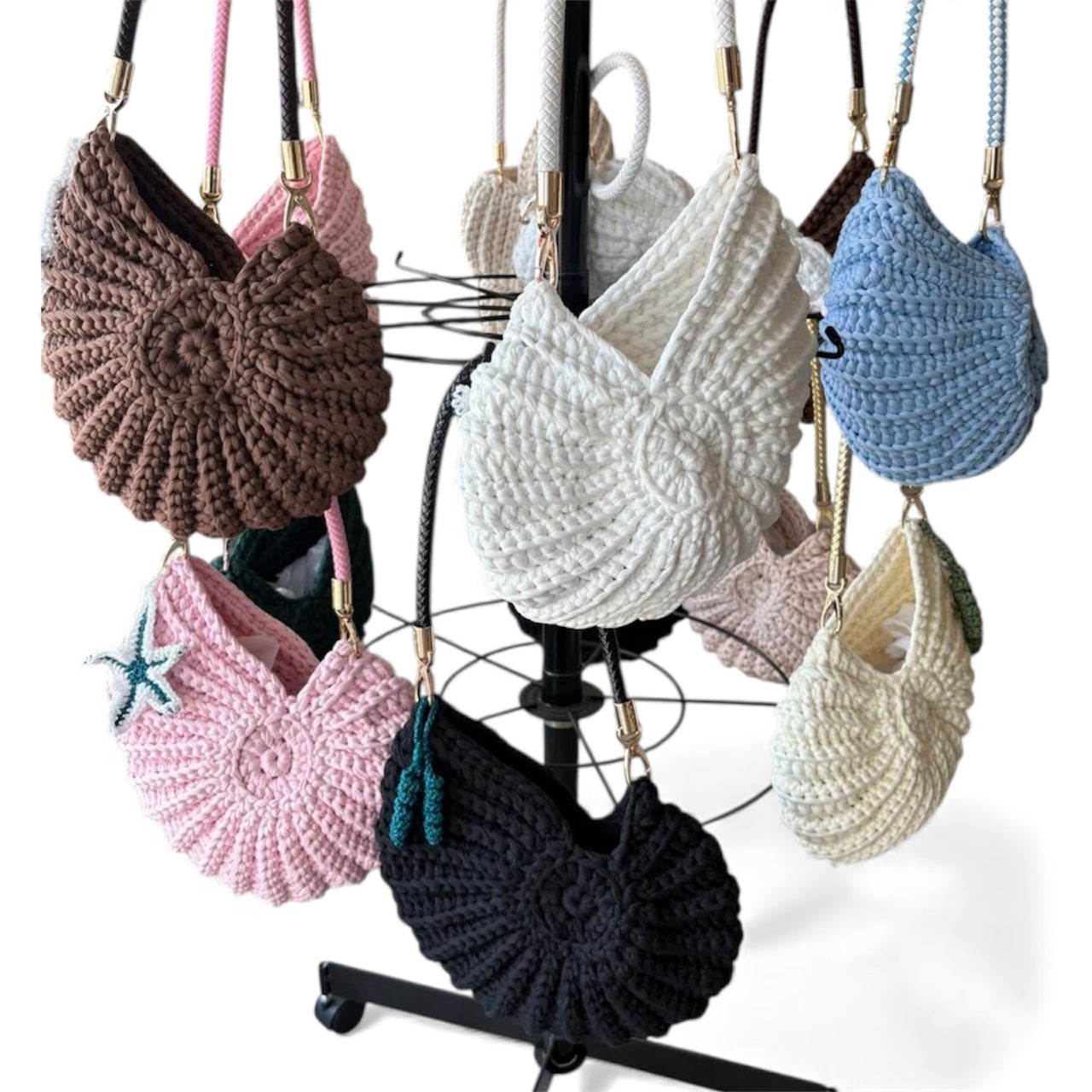 Handmade Seashell Crochet Bag- Ariel