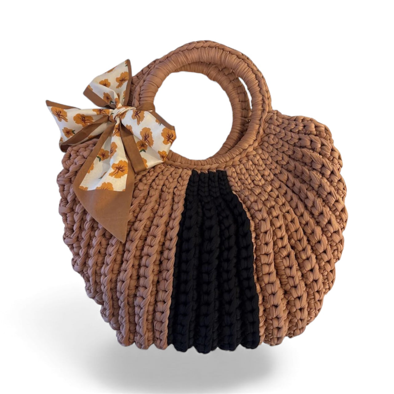 Handmade Crochet Bag- Round Handle